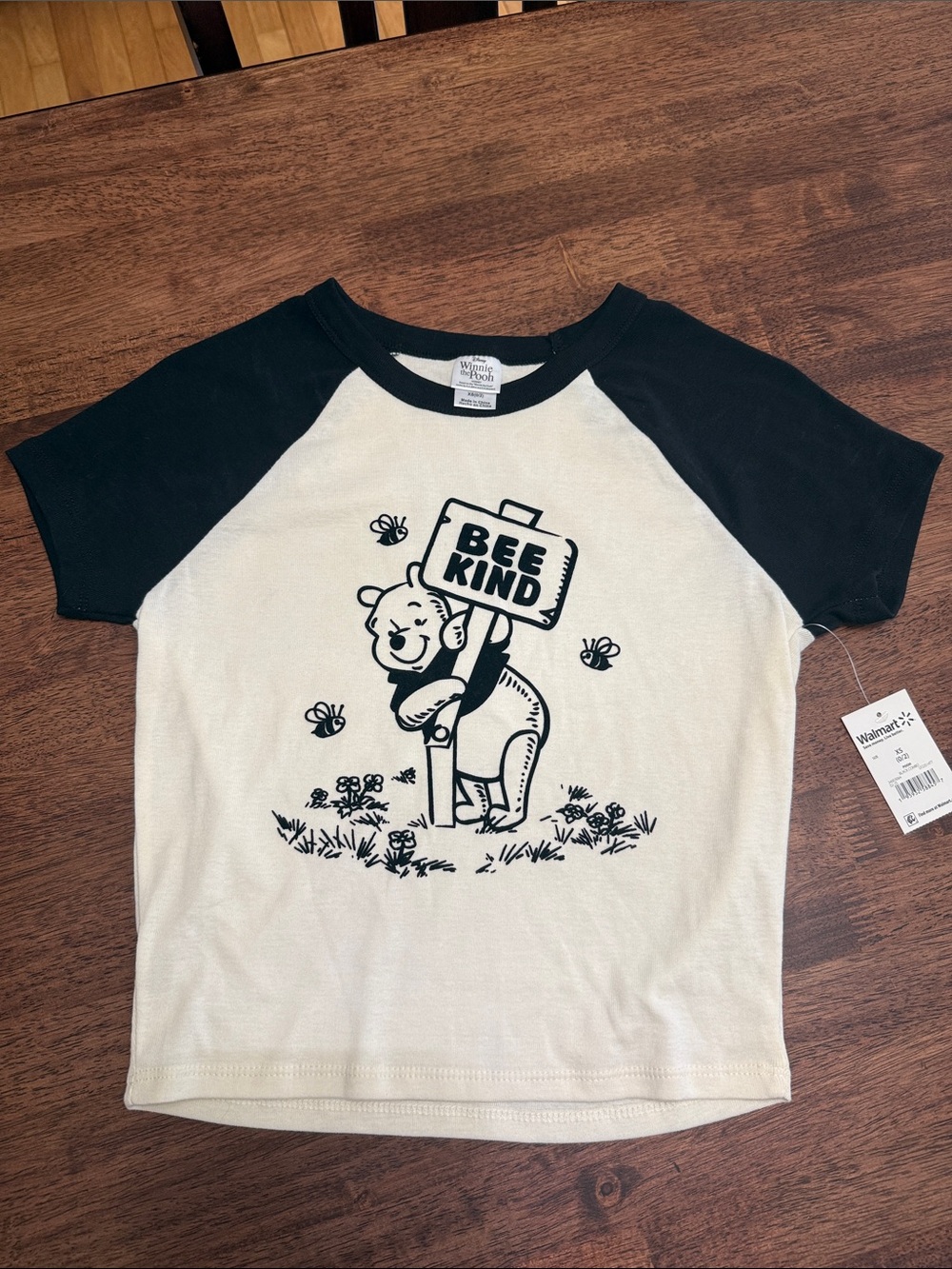 Disney Winnie the Pooh bee kind cropped tee shirt
